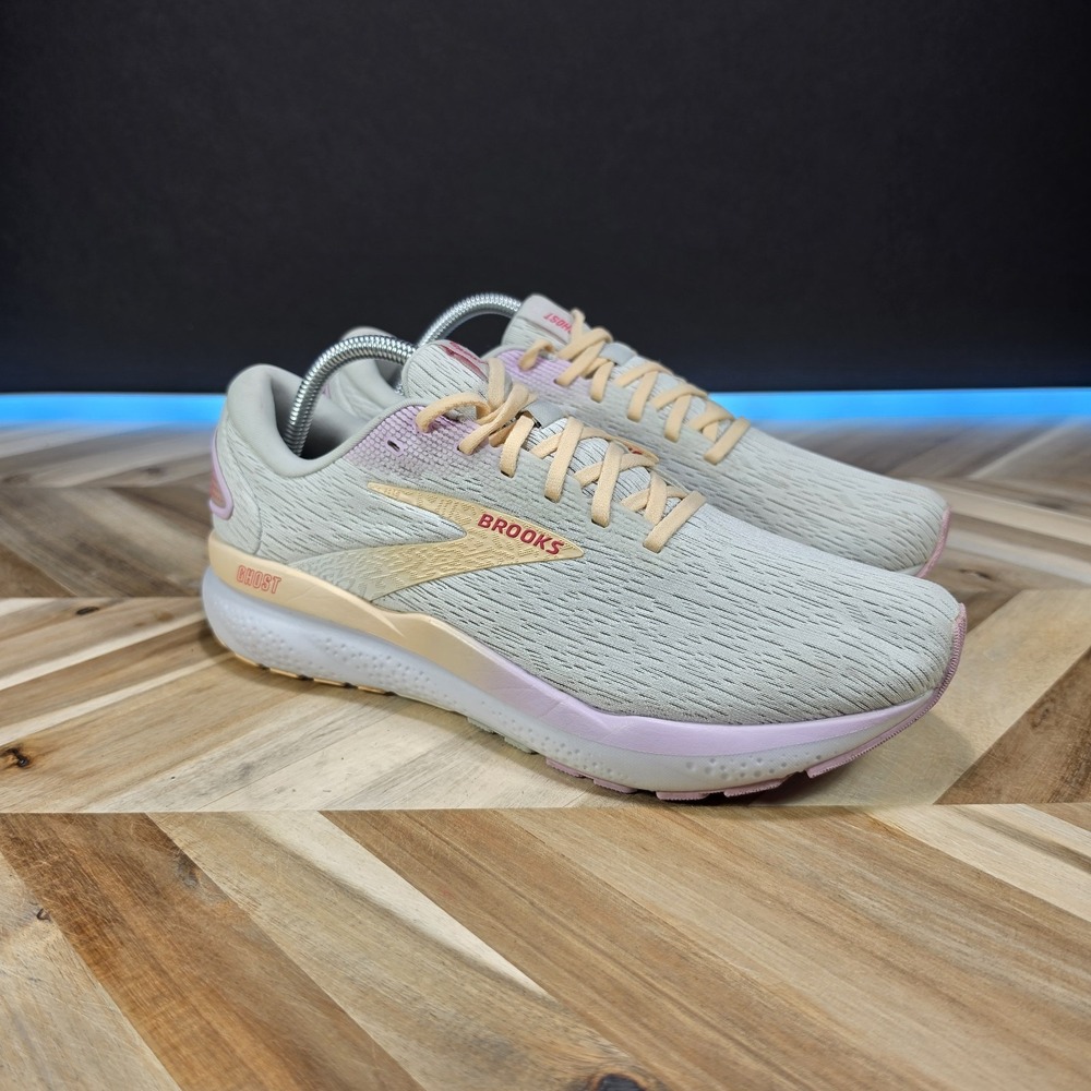 Brooks Ghost 16 Women's 11 White Pink DNA Loft v3 Running Shoes 1204071B186